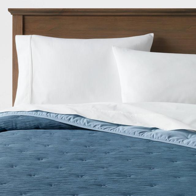 Full/Queen Lofty Crinkle Voile Quilt Blue - Threshold™