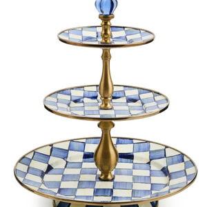Royal Check Three Tier Sweet Stand - Mackenzie Childs