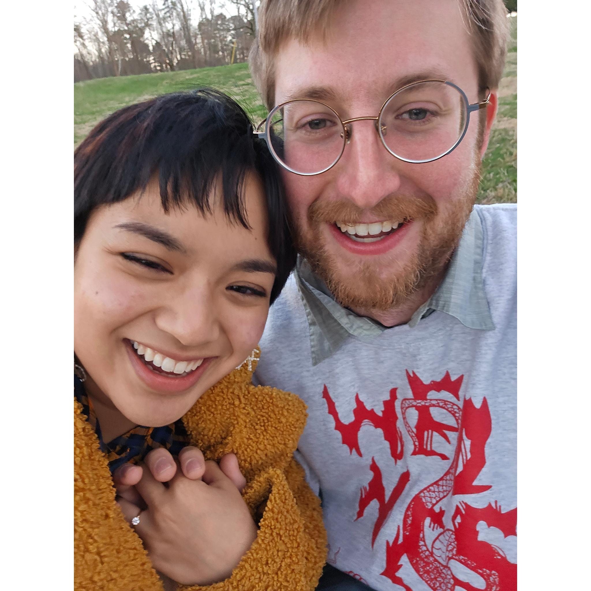 Samuel proposed in the same spot where we had our first date