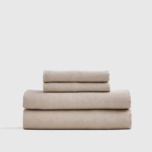 European Linen Sheet Set in Toffee (queen size)