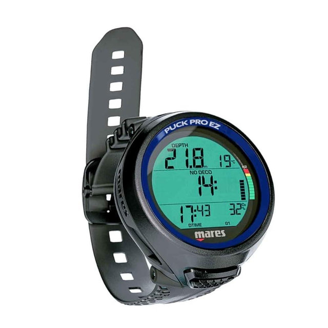 Mares Puck Pro EZ Wrist Underwater Scuba Dive Computer (414177) - Depth, Decompression, Temperature, Time Dive Data Display