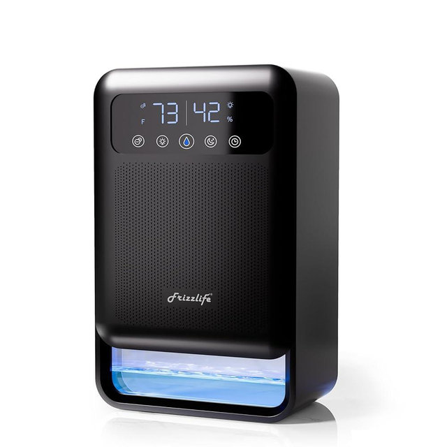 Frizzlife Dehumidifier With Air Purifier, 135oz Water Tank, Quiet Small Dehumidifiers With Sleep Mode For Home, Bedroom, Bathroom, Basement W/Auto Shut Off, 7 Colors LED Light, Black