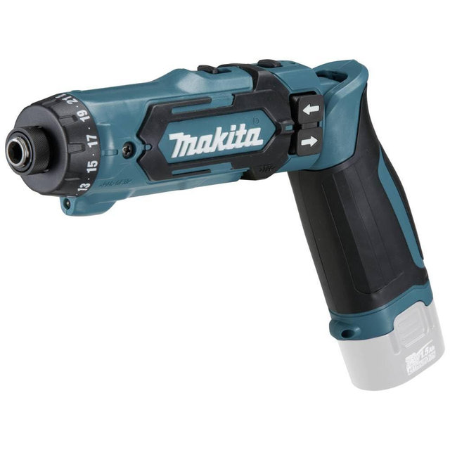 Makita DF012DZ Cordless Screwdriver (7.2 V, Without Battery, Max. Torque 8.0 Nm, 2-Speed Gearbox, 21-Speed Torque Adjustment