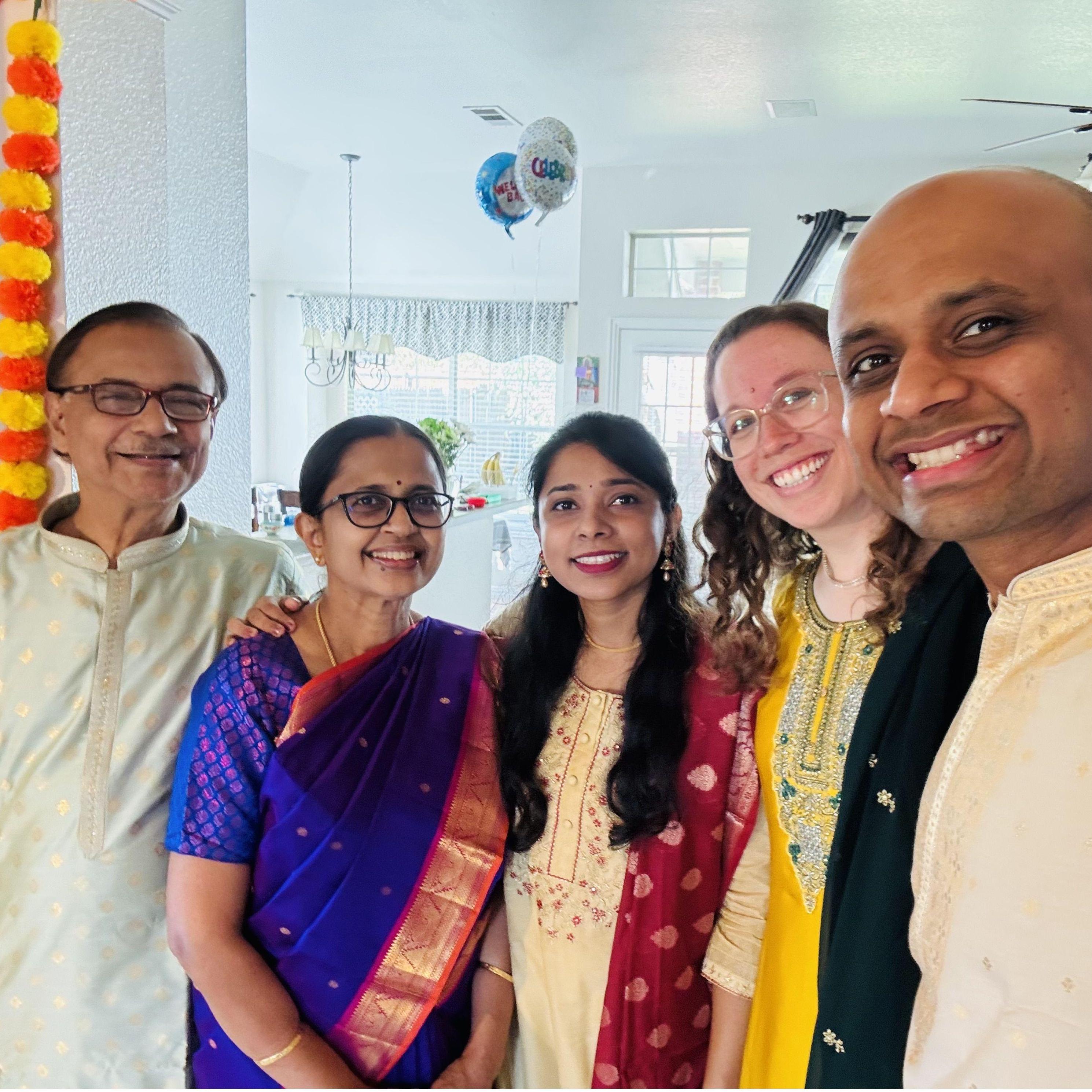 November 31, 2024: Heather's first Diwali. A beautiful celebration with the Srinivasans!