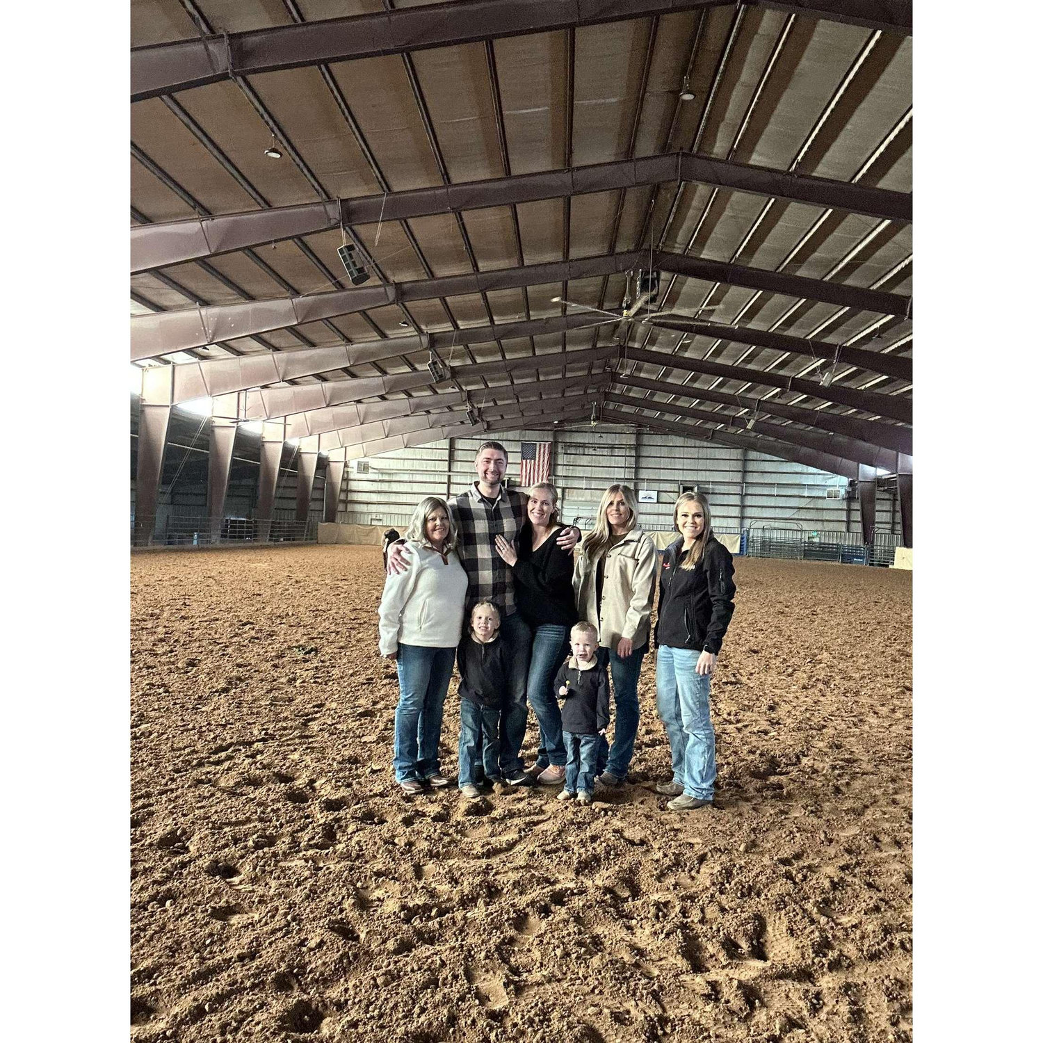 The family really helped me (Beau) out pulling off the engagement. Shout out to Allie who spent all night with a stomach bug, then rallied the boys and horses to the arena just for me and Lexie!