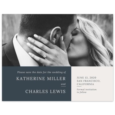 Blue Simple Wedding Digital Save the Date - Stevens Landscape