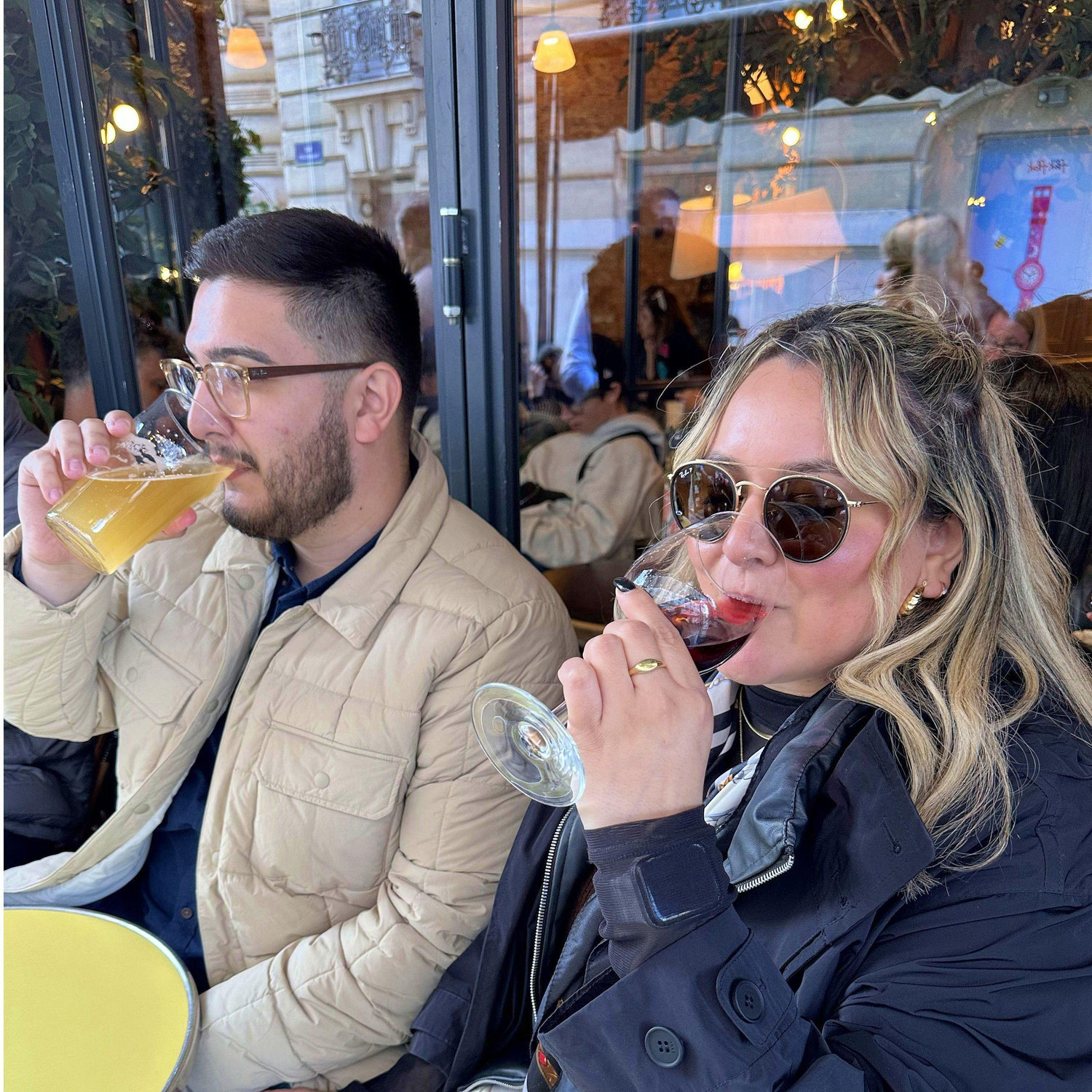 his beer, her wine!
