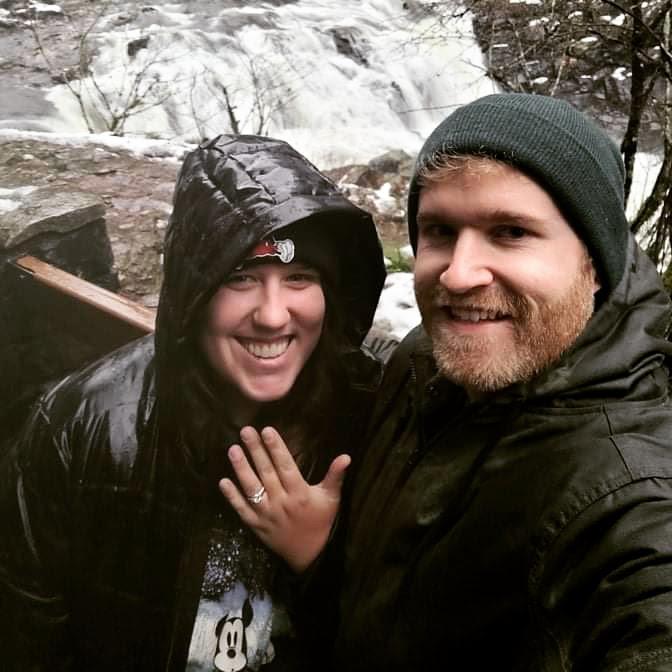 Moments after Jeremy proposed!