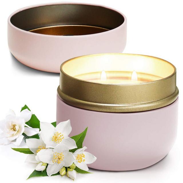 Home Lights 6OZ High Scented Candle,Natural Soy Wax,Unique Jar Candle, Gifts for Festival | Wedding | Anniversary | White Jasmine & Gardenia