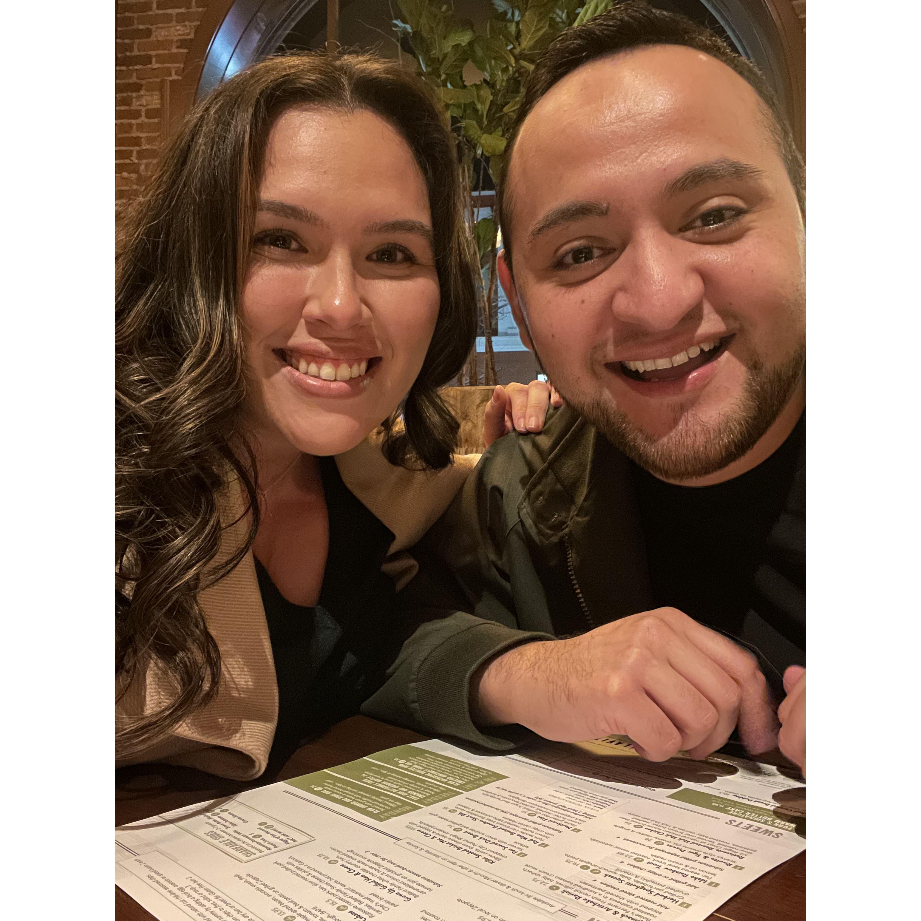 Our first Valentine's Day 
Nuestro primer Día de San Valentín