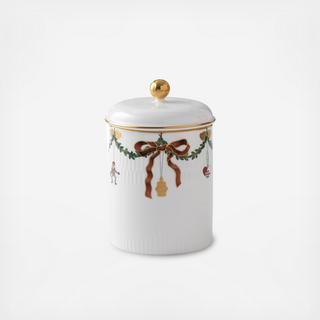 Star Fluted Christmas Jar with Lid
