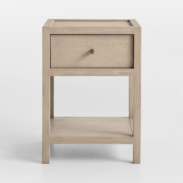 Keane 18" Weathered Natural Solid Wood Narrow Nightstand