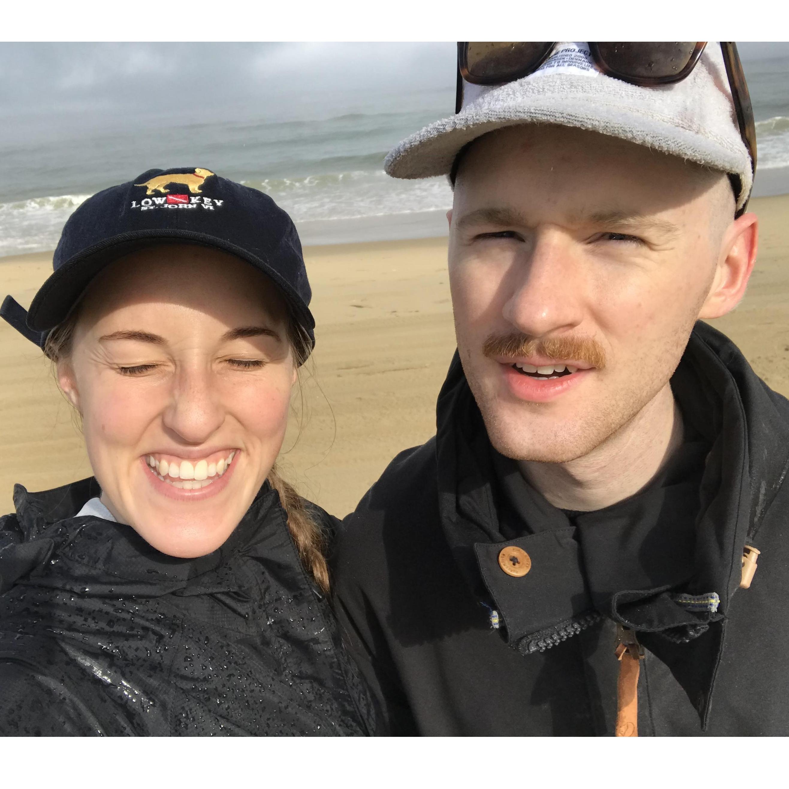 Practicing our smoldering glares at the beach. (2018)