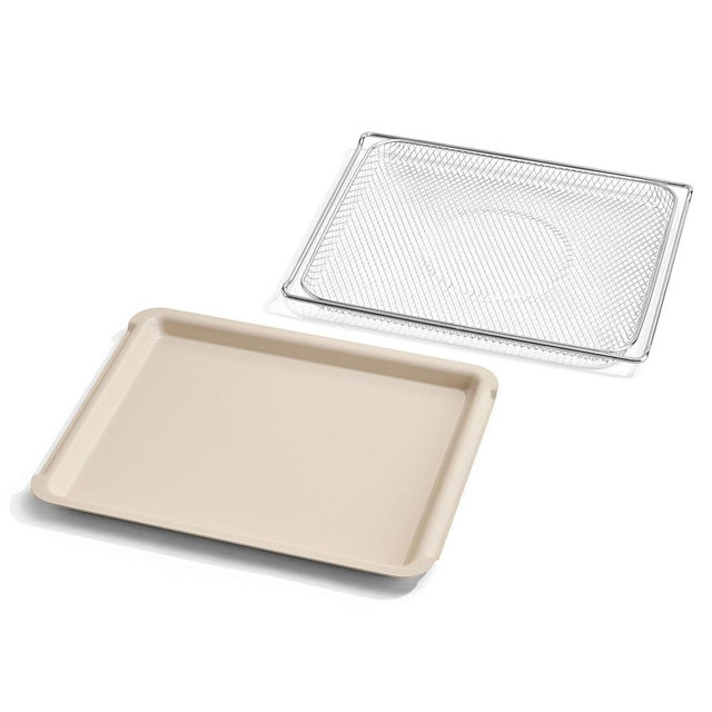 Our Place Wonder Oven Pro Essentials Kit with Large Aluminum Bake Pan and Steel Air Fryer Basket | Non-Toxic, Non-stick, Easy-to-Clean Baking & Frying Accessories, Oven-Safe up to 450°F | Cream