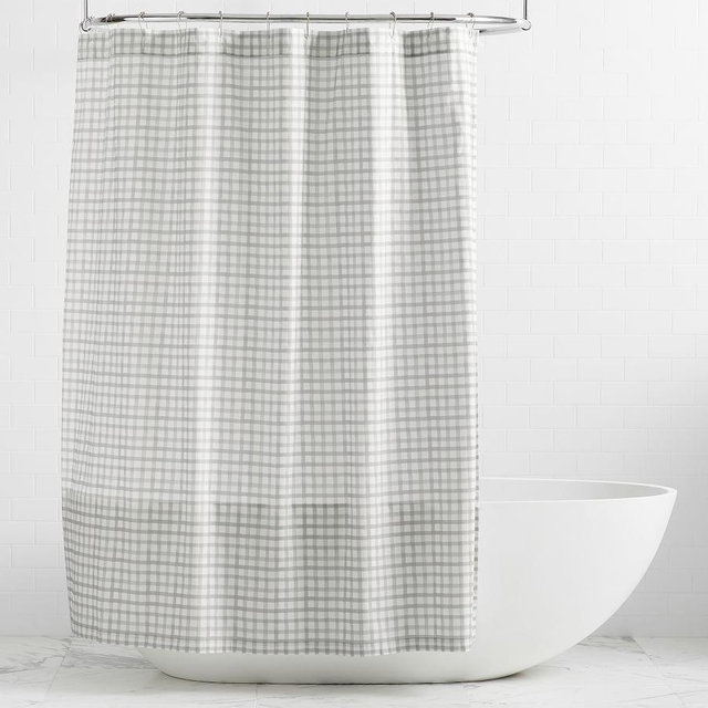 Gray Kipton Plaid Shower Curtain, 72"