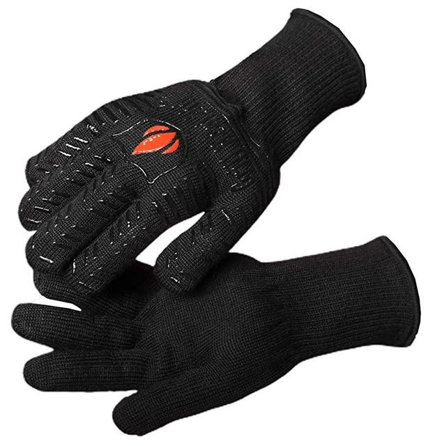 Grilling Gloves Heat Resistant 1,472℉. Dexterity in Kitchen to Handle Cooking Hot Food in Oven, Cast Iron, Pizza, Baking, Barbecue, Smoker & Camping. XXL Size. GRILL HEAT AID