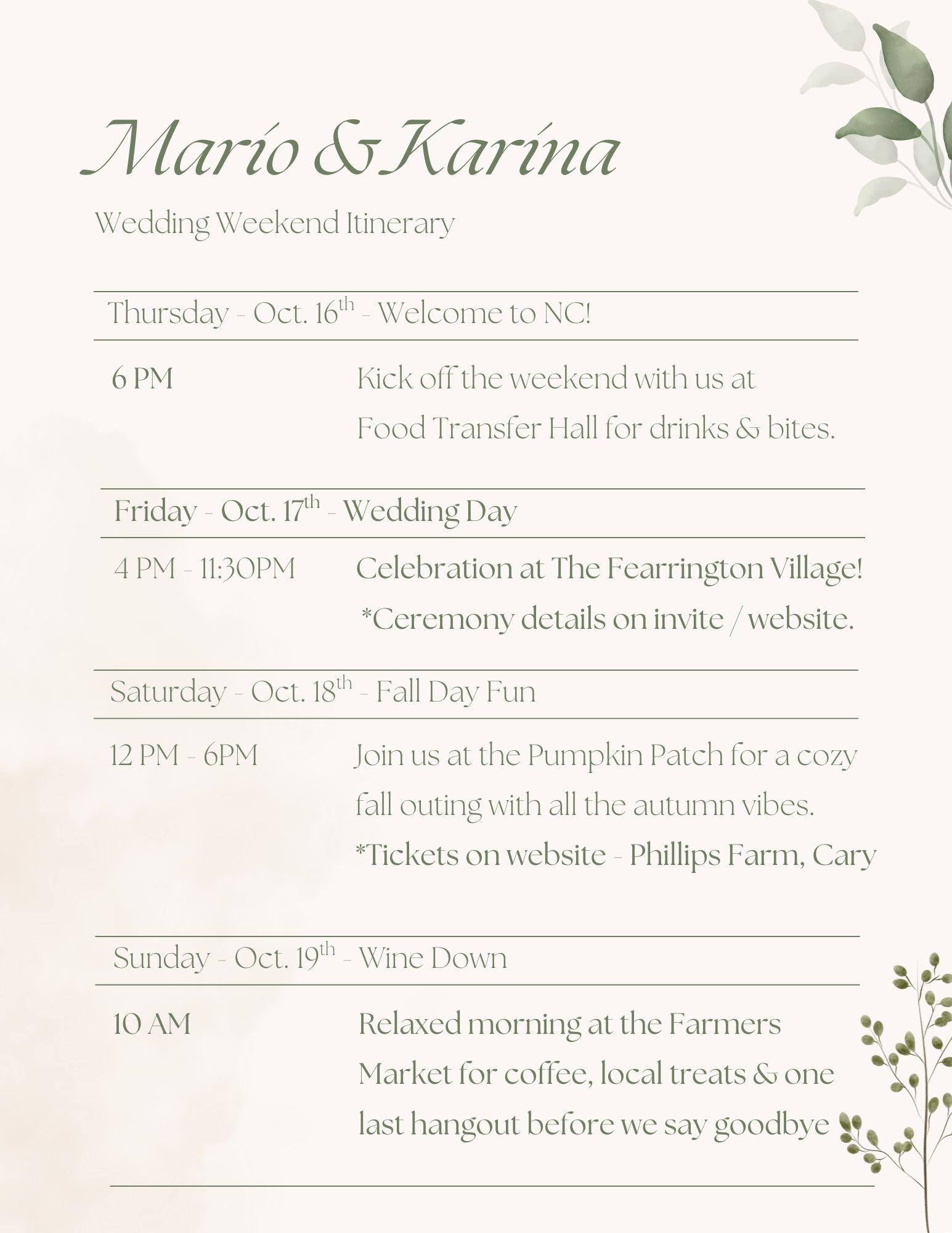 The Wedding Website of Karina Jackman and Mario Espinosa