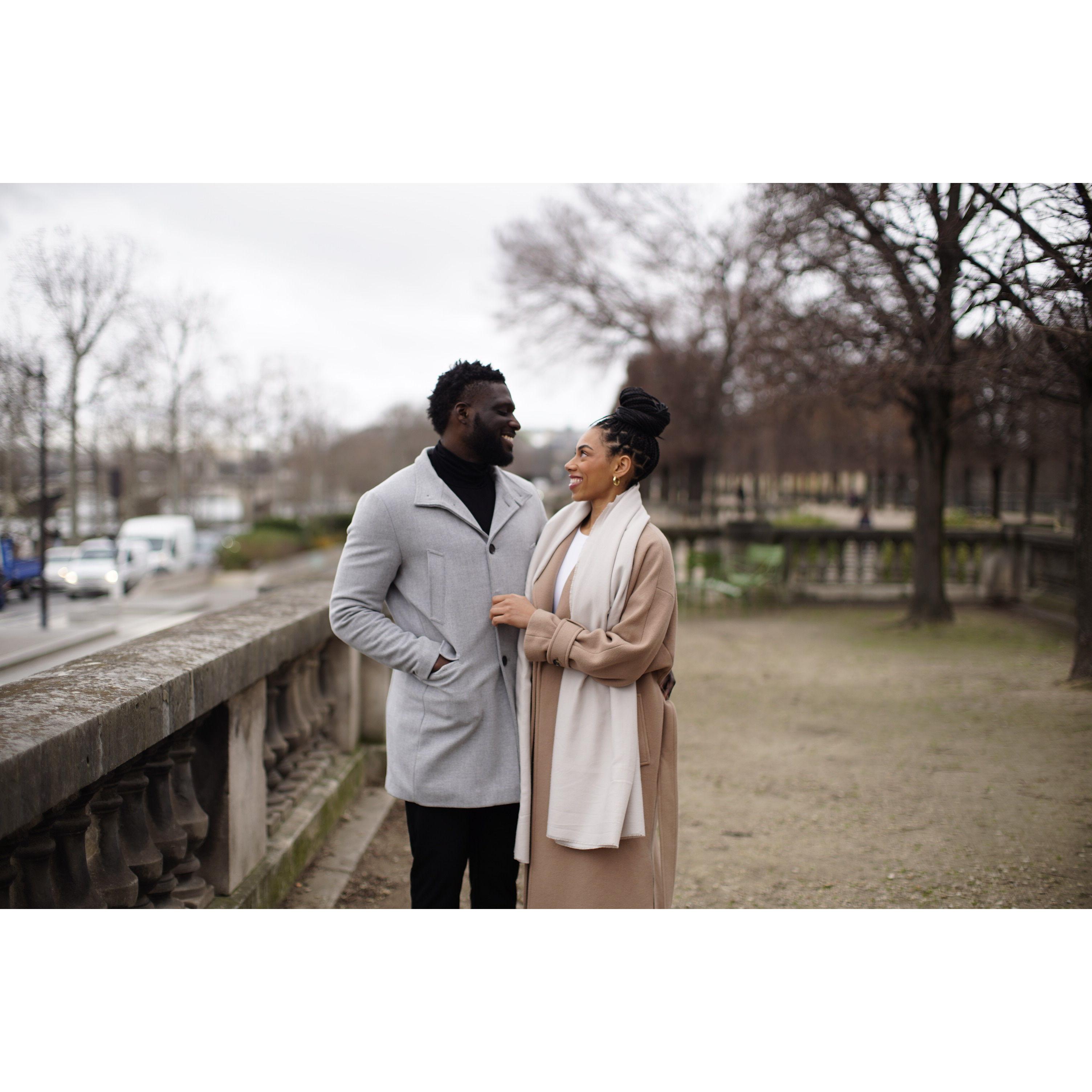 Right before the surprise proposal. Nosa surprised me for my birthday with a couples photoshoot. This was taken right before the magical moment1