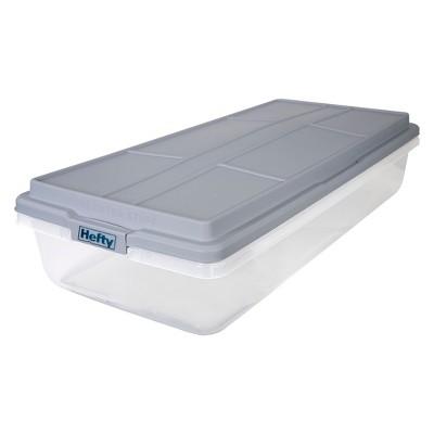 63qt Hi-Rise Underbed Clear Storage Box - Hefty
