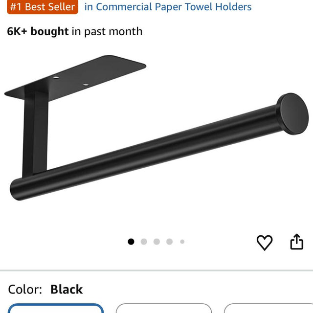 ASTOFLI Paper Towel Holder Under Cabinet No Drilling, Self Adhesive Paper Towel Holder Wall Mount for Kitchen Rack, Under Counter Napin Holder No Drill, 304 Stainless Steel Matte Black