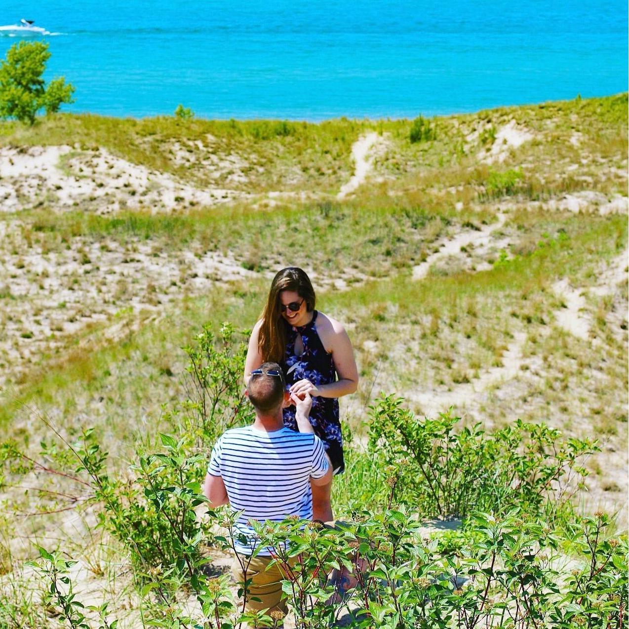Where he popped the question. Grand Mere State Park.