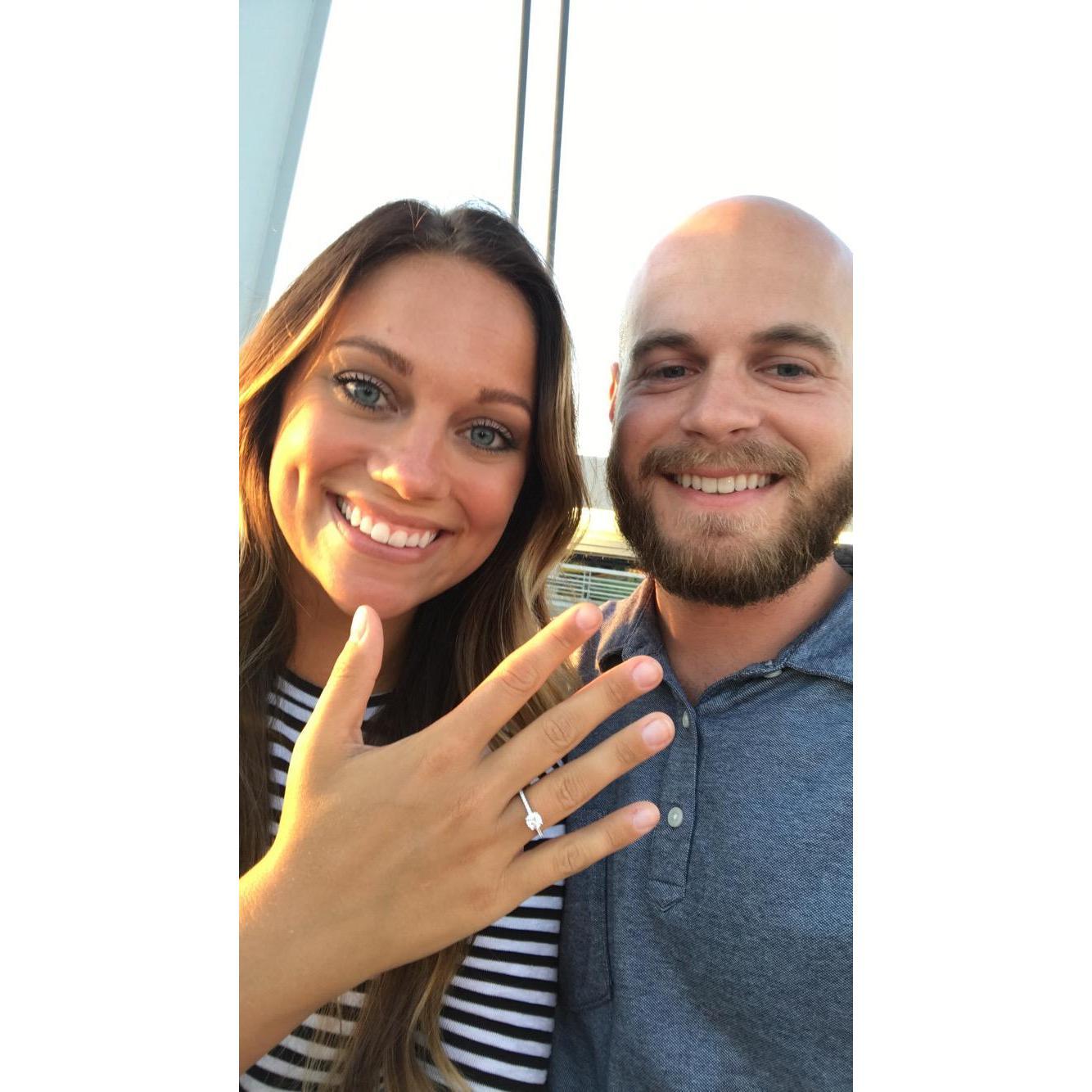 Minutes after Tyler got down on one knee! July, 19, 2018