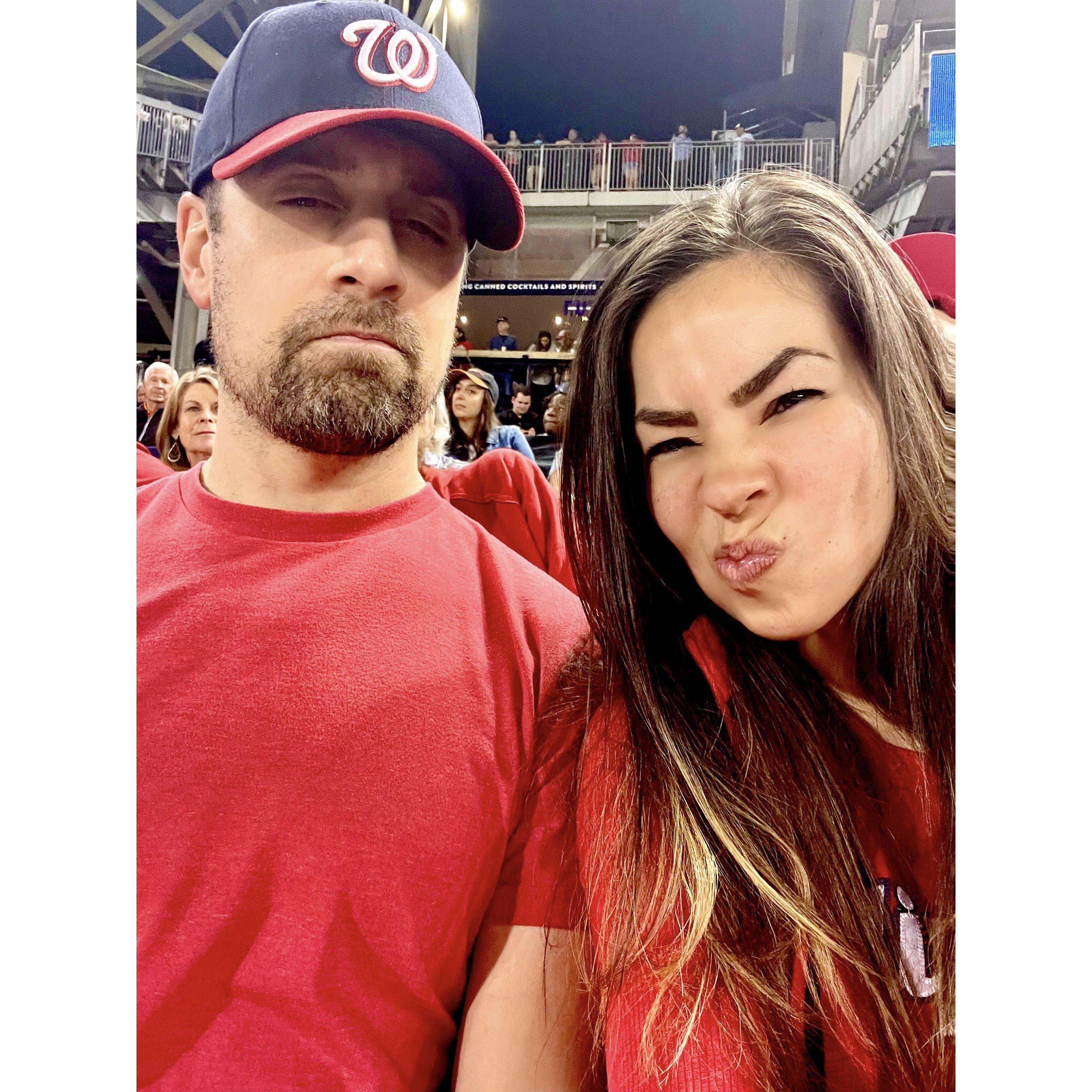 Goofing off at a Nats game!