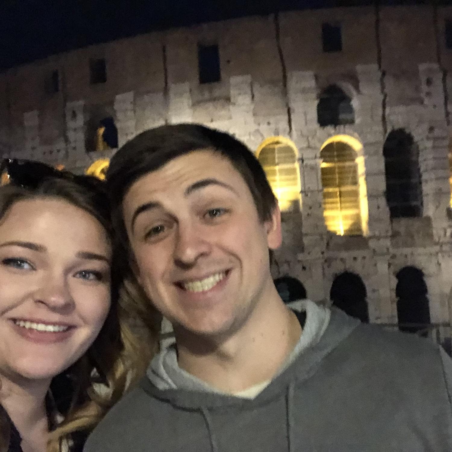 2020 - The colosseum. Not pictured: T immediately splitting her pants while "dancing" right after this photo was taken (not the first or last time this would happen).
