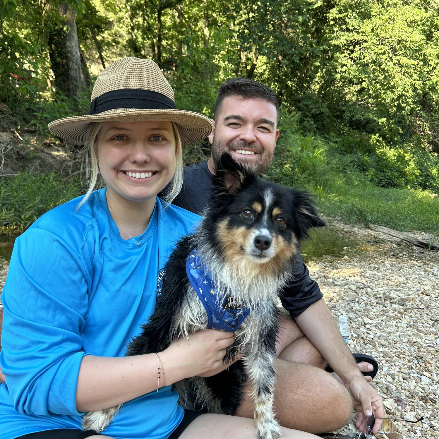 A fun day at the river with the fur baby!!