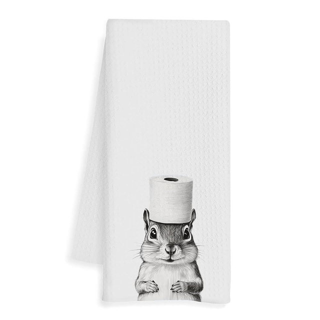 WFSM Squirrel Gifts Hand Towels - Squirrel Decorative Towels for Bathroom, Cute Animal Bathroom Decor, Squirrels Decor, Squirrels Gifts for Kids, 16×24 Inches