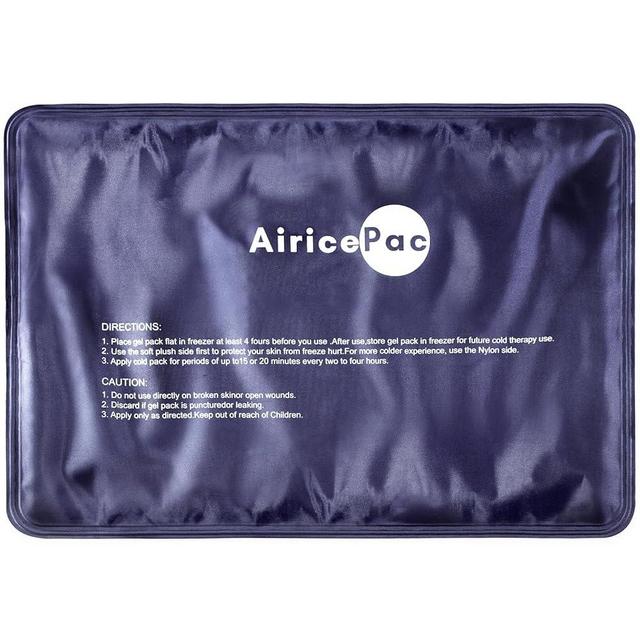 AiricePac Ice Packs for Injuries Reusable, 10”x 14”Gel Cold Pack for Knee Neck Shoulder Ankle Elbow Hip Back Pain Relief, Cold Compress Therapy for Swelling, Bruises, Surgery, 10”x 14”, Blue