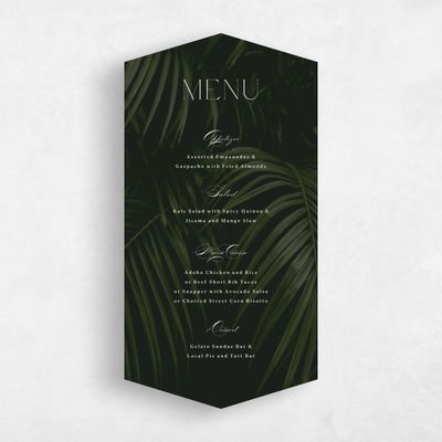 Green Diamond Wedding Menu - Grandscape