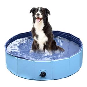 Jasonwell Foldable Dog Pet Bath Pool,Collapsible Dog Pet Pool Bathing Tub for Dogs or Cats (32inch.D x 8inch.H, Blue)