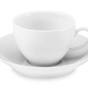Pillivuyt Coupe Porcelain Cups & Saucers, Set of 4