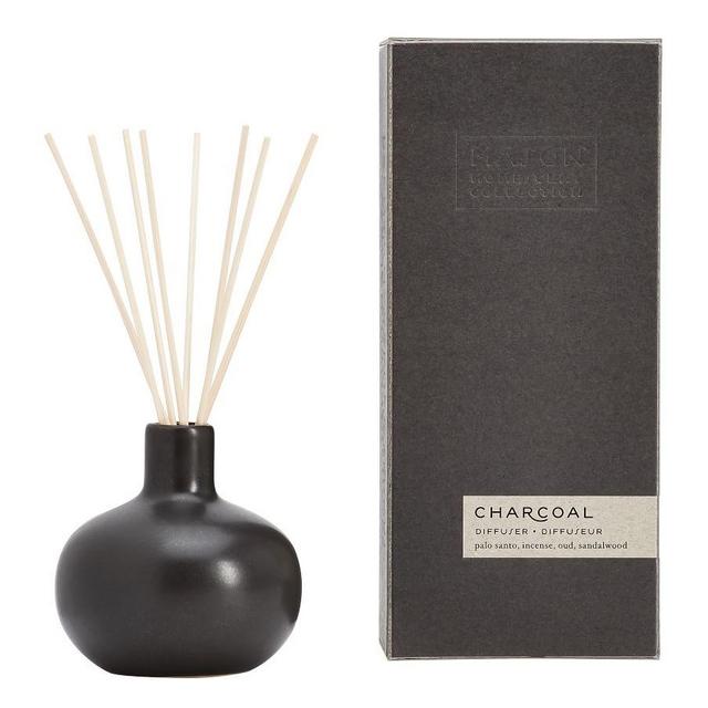 Mason Ceramic Reed Diffuser, Black Amber, Charcoal, 6.75 oz