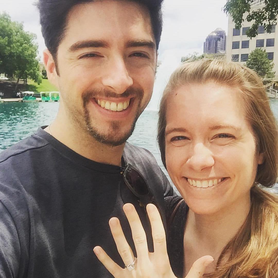 Morning after we got engaged.  First picture as an engaged couple!