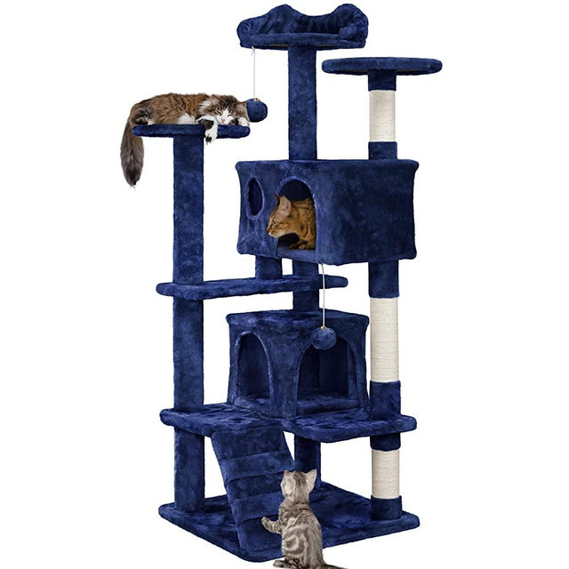 YAHEETECH 54.5in Cat Tree Tower Condo Furniture Scratch Post for Kittens Pet House Play