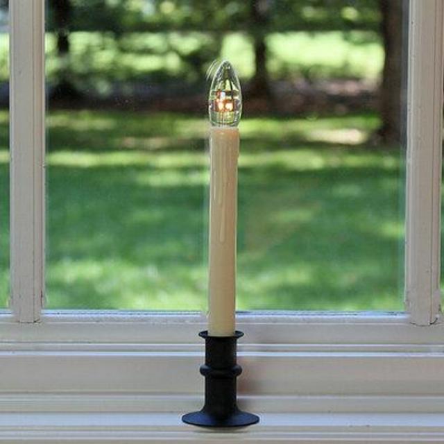Cordless Window Candle with Matte Black Finish