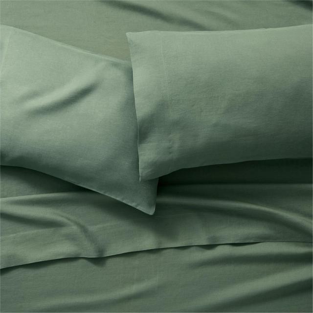 Pure Linen Duck Green King Sheet Set