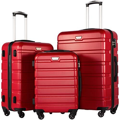 Coolife Luggage 3 Piece Set Suitcase Spinner Hardshell Lightweight TSA Lock 4 Piece Set