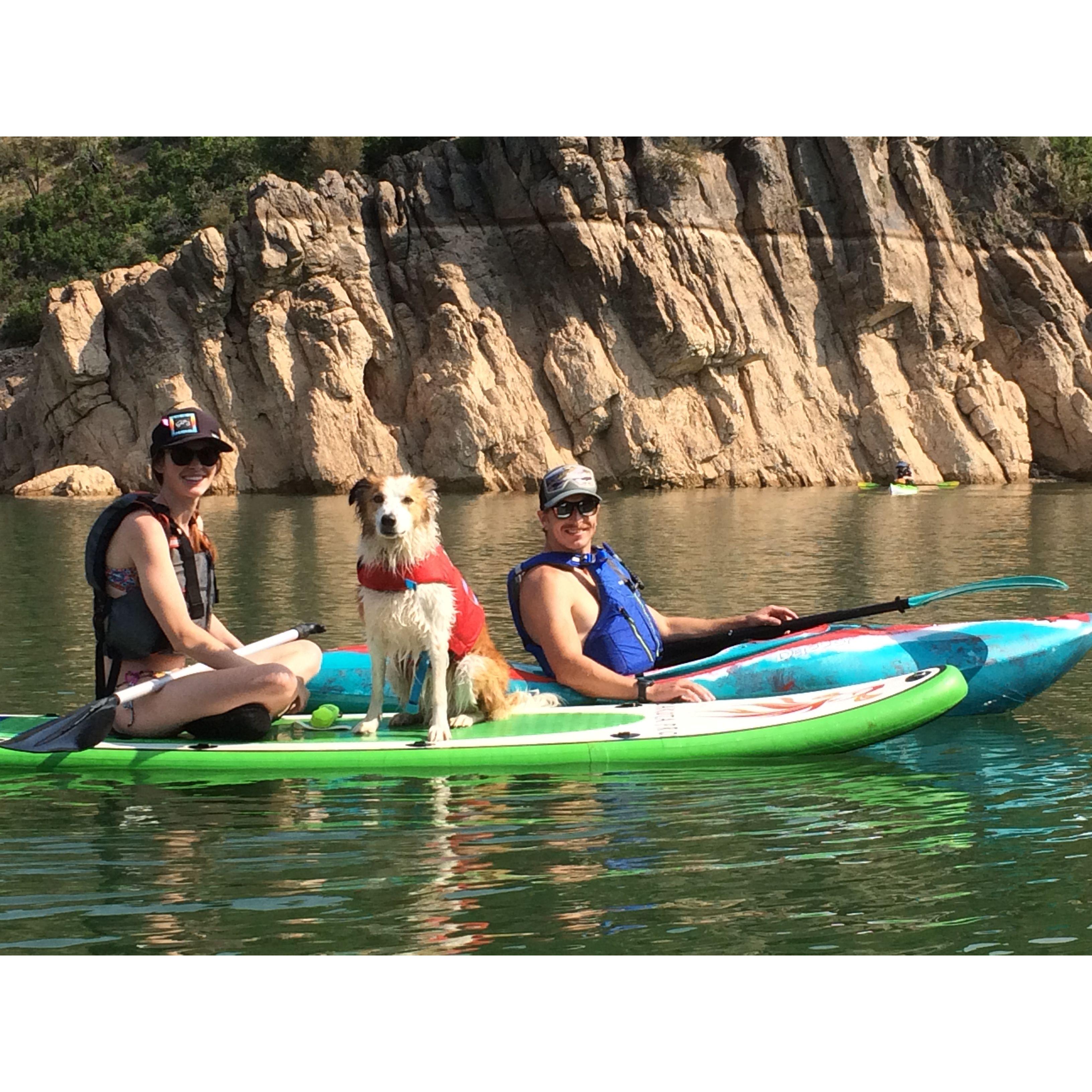 Granger is now obsessed with swimming and the SUP