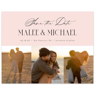 Blush, Pink Wedding Digital Save the Date - Portsmouth Landscape