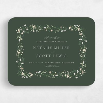 Green Rounded Wedding Save the Date - Mirtillo Landscape