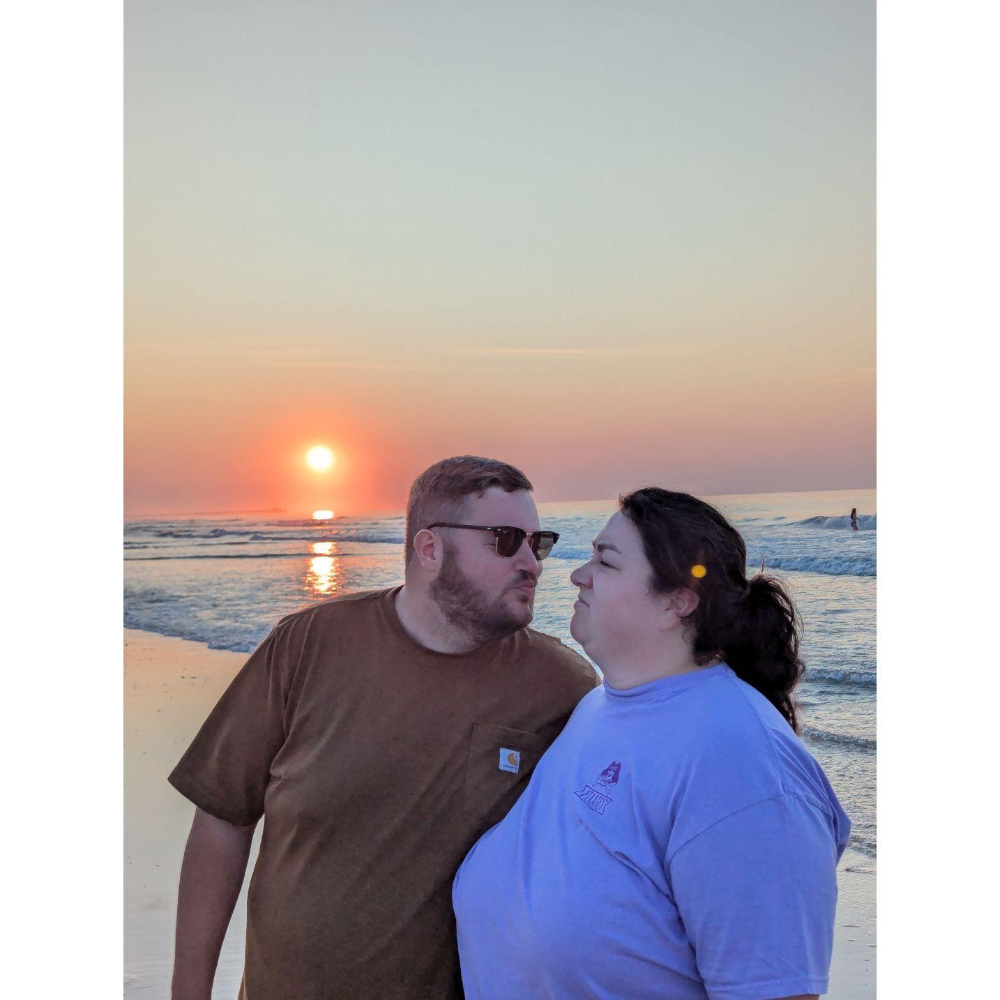 Cody's first time seeing the ocean in North Carolina