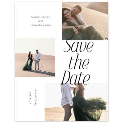 White Wedding Digital Save the Date - Mycenae Multiphoto