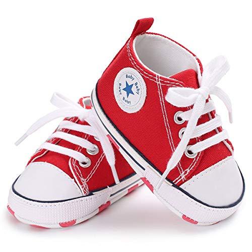 Antheron Baby Girls Boys Canvas Shoes Soft Sole Toddler First Walker Infant High-Top Ankle Sneakers Newborn Crib Shoes