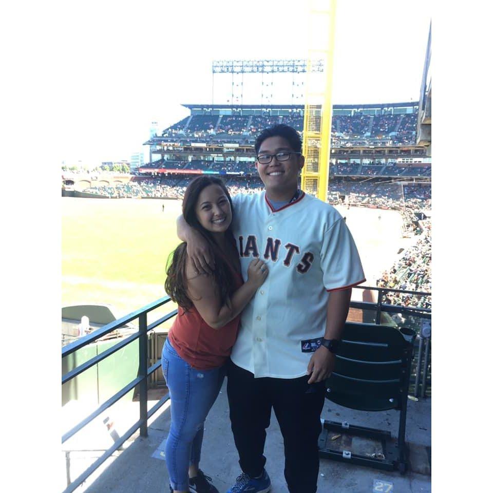 Our first baseball game together