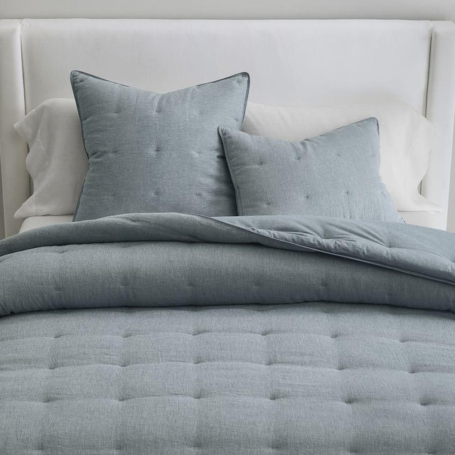 Belgian Flax Linen Comforter, Chambray, King/Cal. King