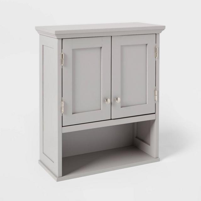 Over The Toilet Wood Space Saver Etagere Gray - Threshold™