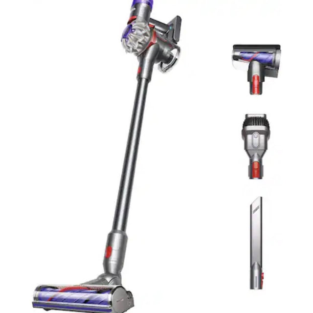Dyson - V8 Cordless Vacuum with 6 accessories - Silver/Nickel